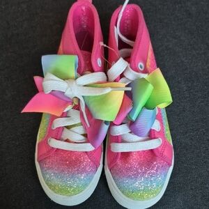 JoJo Siwa Pink Glitter Sneakers with Decorative Bows